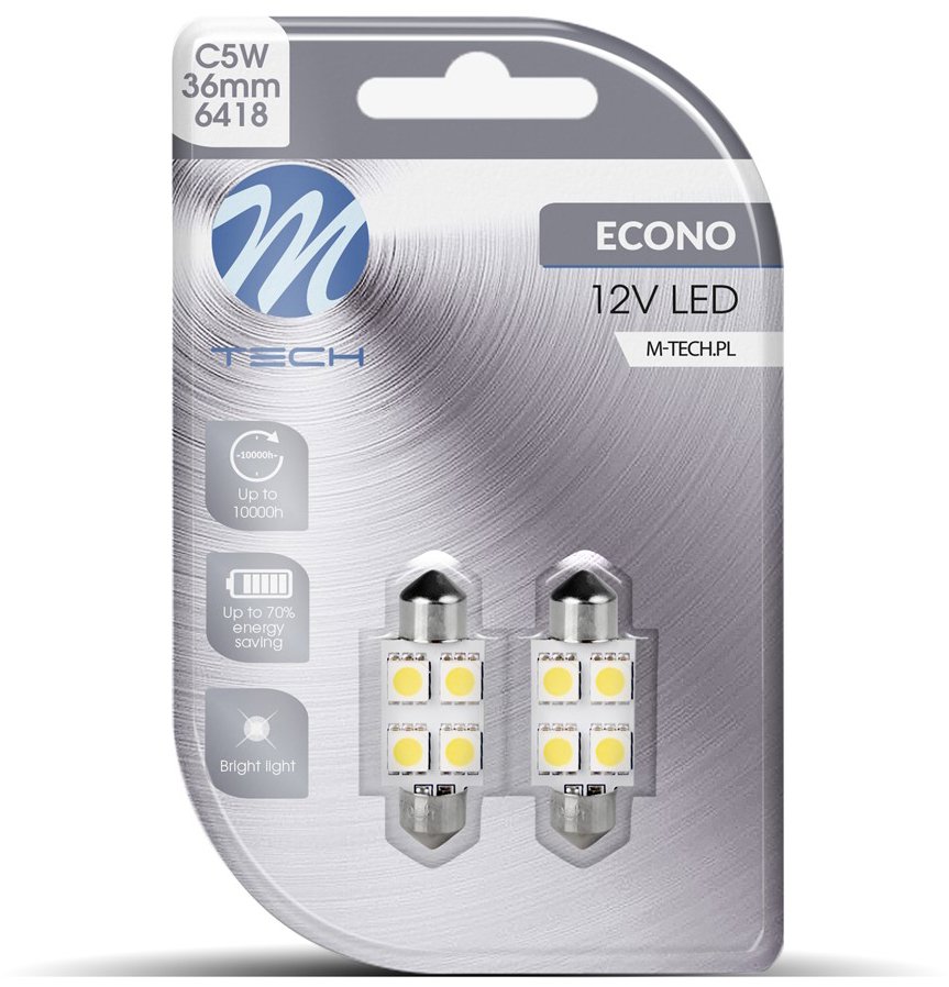 M-Tech C5W 36mm 4LED bílé 2ks