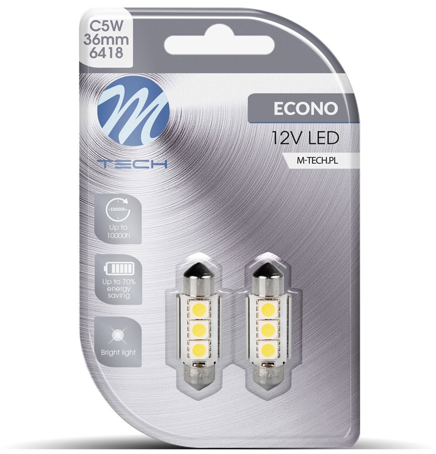 M-Tech C5W 36mm 3LED bílé 2ks