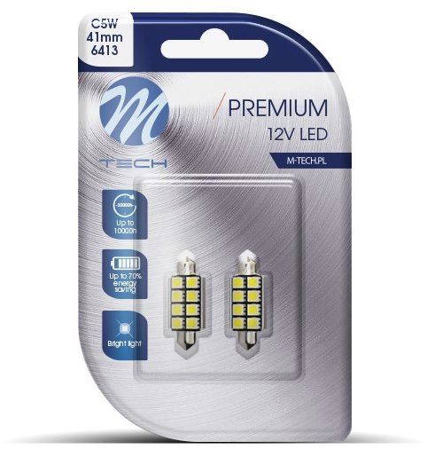 M-Tech PREMIUM C5W 41mm 8LED bílé 2ks