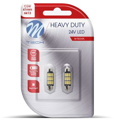 M-Tech HEAVY DUTY C5W 41mm 9LED bílé 2ks