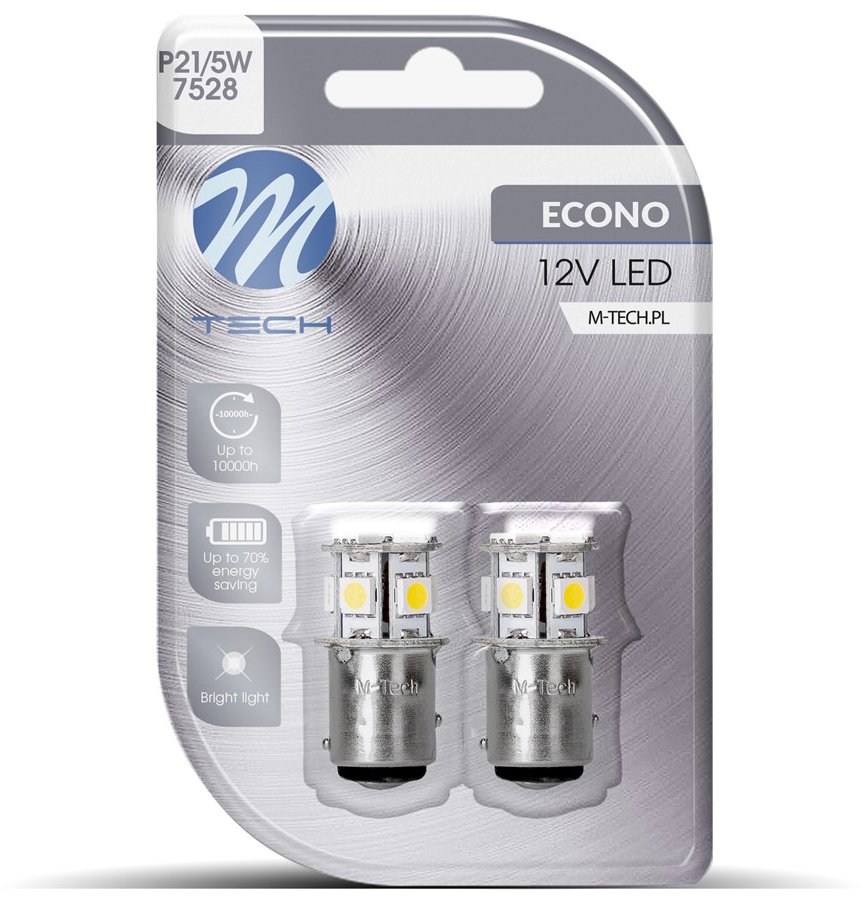 M-Tech BAY15d P21/5W 8LED bílé 2ks