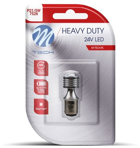 M-Tech HEAVY DUTY BAY15d P21/5W 4LED bílé 1ks