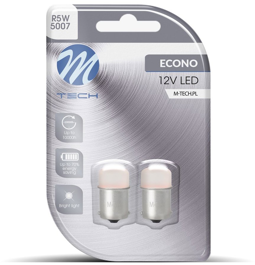 M-Tech BA15s R5W 12V 9LED 5mm červená 2ks