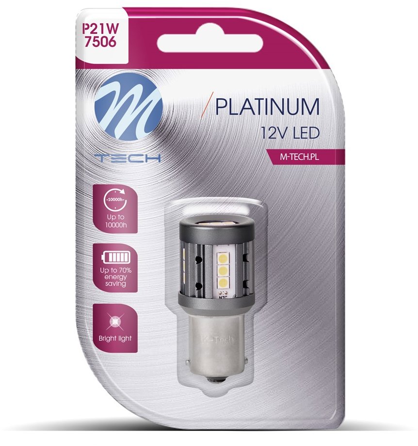 M-Tech CANBUS BA15s P21/5W 12-24V 15LED bílé 1ks