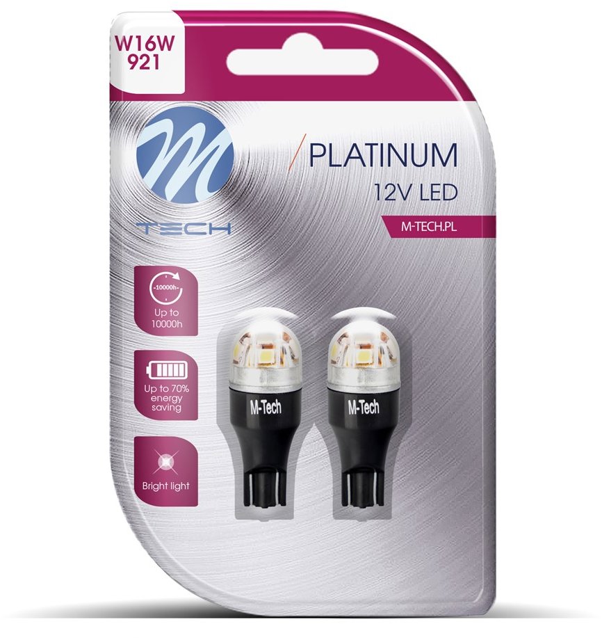 M-Tech W16W W2.1x9.5d 12-24V 5LED bílé 2ks