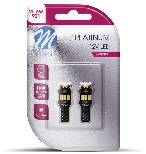 M-Tech CANBUS W16W W2.1x9.5d  9LED bílé 2ks