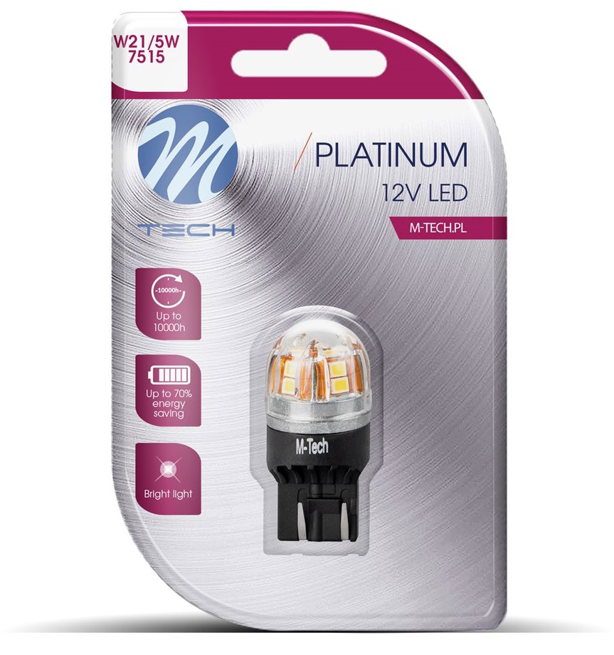 M-Tech W21/5W W3x16q 15LED bílé 1ks