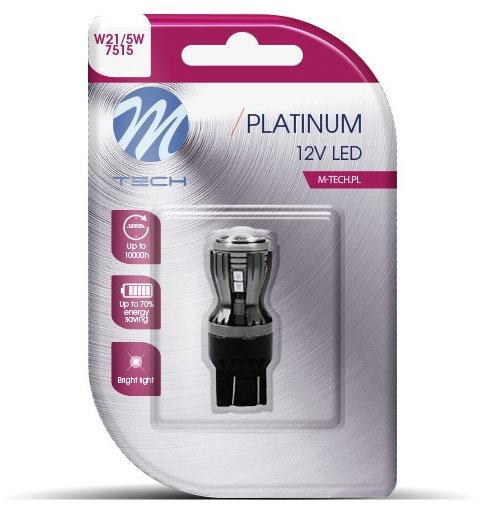 M-Tech W21/5W W3x16q 14LED červené 1ks