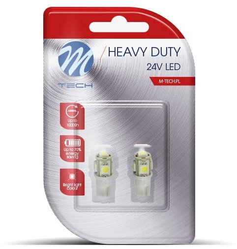 M-Tech HEAVY DUTY W5W W2.1x9.5d 5LED bílé 2ks