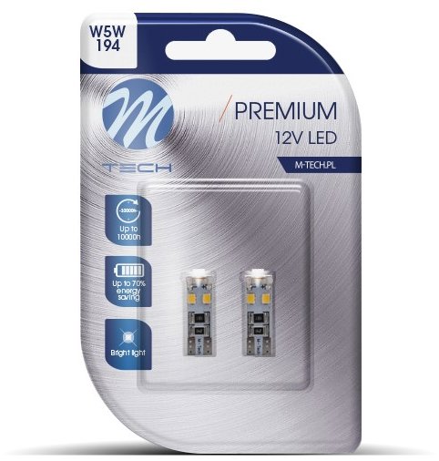M-Tech PREMIUM CANBUS W5W W2.1x9.5d 8LED bílé 2ks