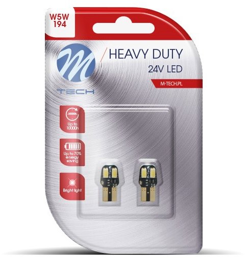 M-Tech HEAVY DUTY CANBUS W5W W2.1x9.5d 4LED bílé 2ks
