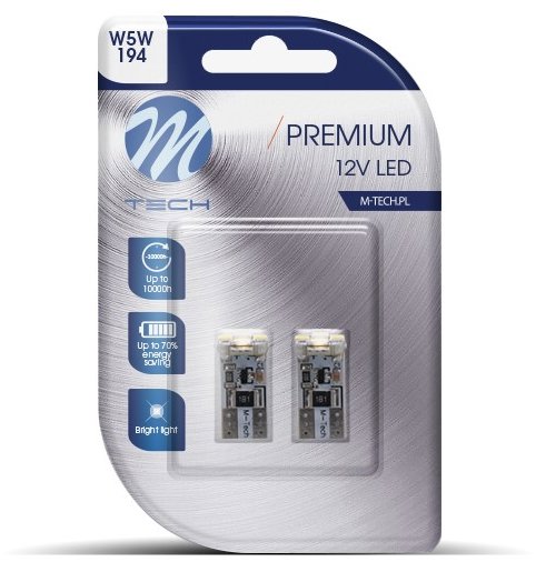M-Tech PREMIUM CANBUS W5W W2.1x9.5d 4LED bílé 2ks