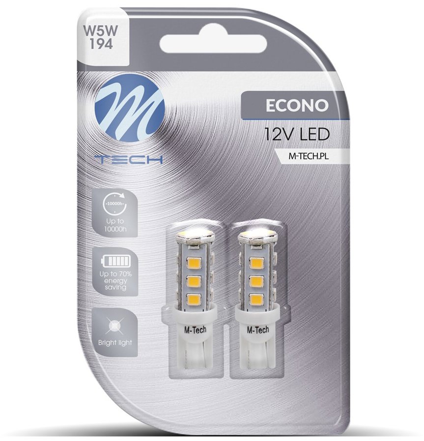 M-Tech W5W W2.1x9.5d 16LED bílé 2ks