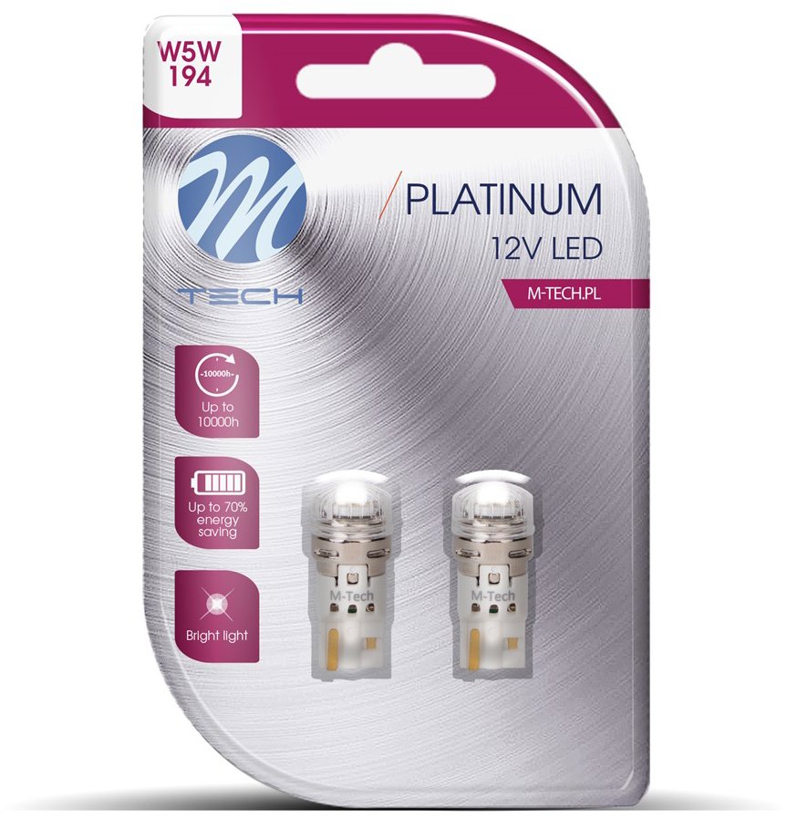 M-Tech W5W W2.1x9.5d 4LED bílé 1ks