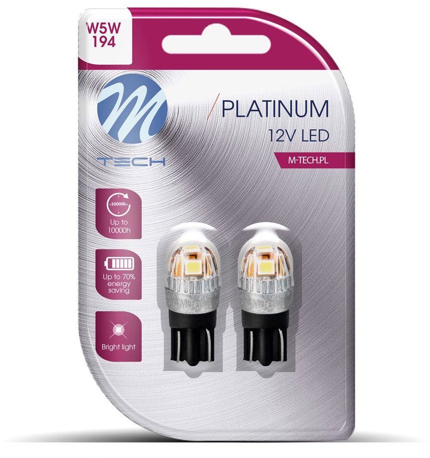 M-Tech W5W W2.1x9.5d 5LED bílé 2ks