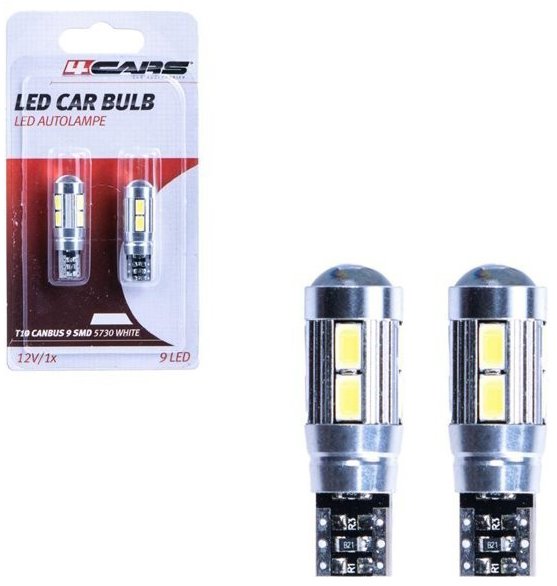 4Cars LED žárovky HQ T10 CANBUS 9SMD 5730 white 2ks
