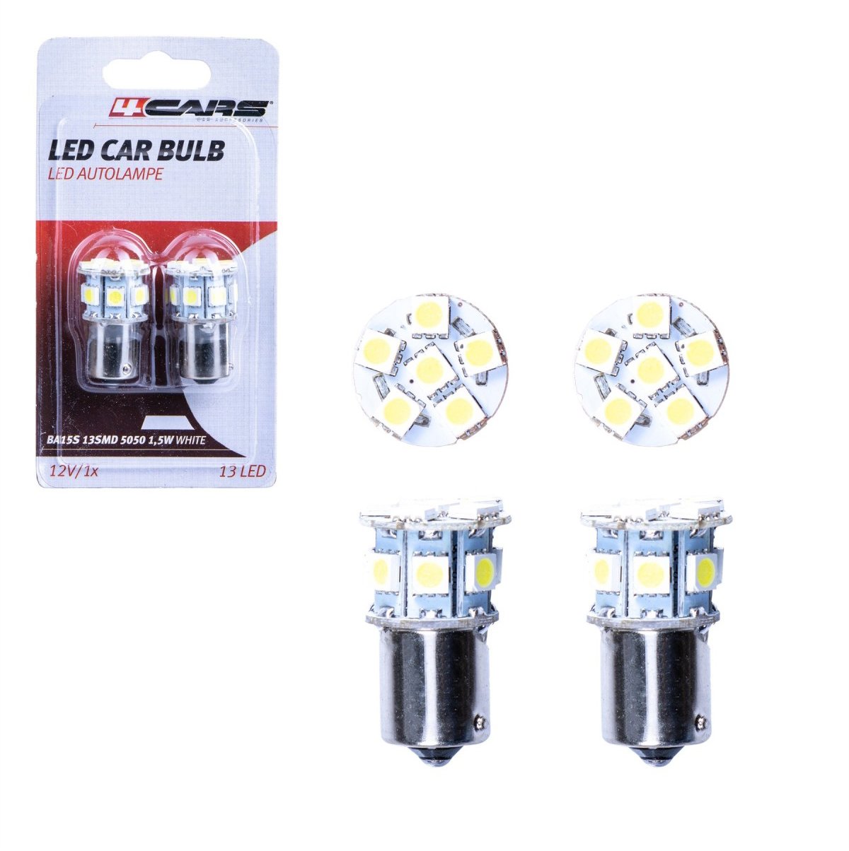 4Cars LED žárovky HQ BA15S 13SMD 5050 1.5W white 2ks