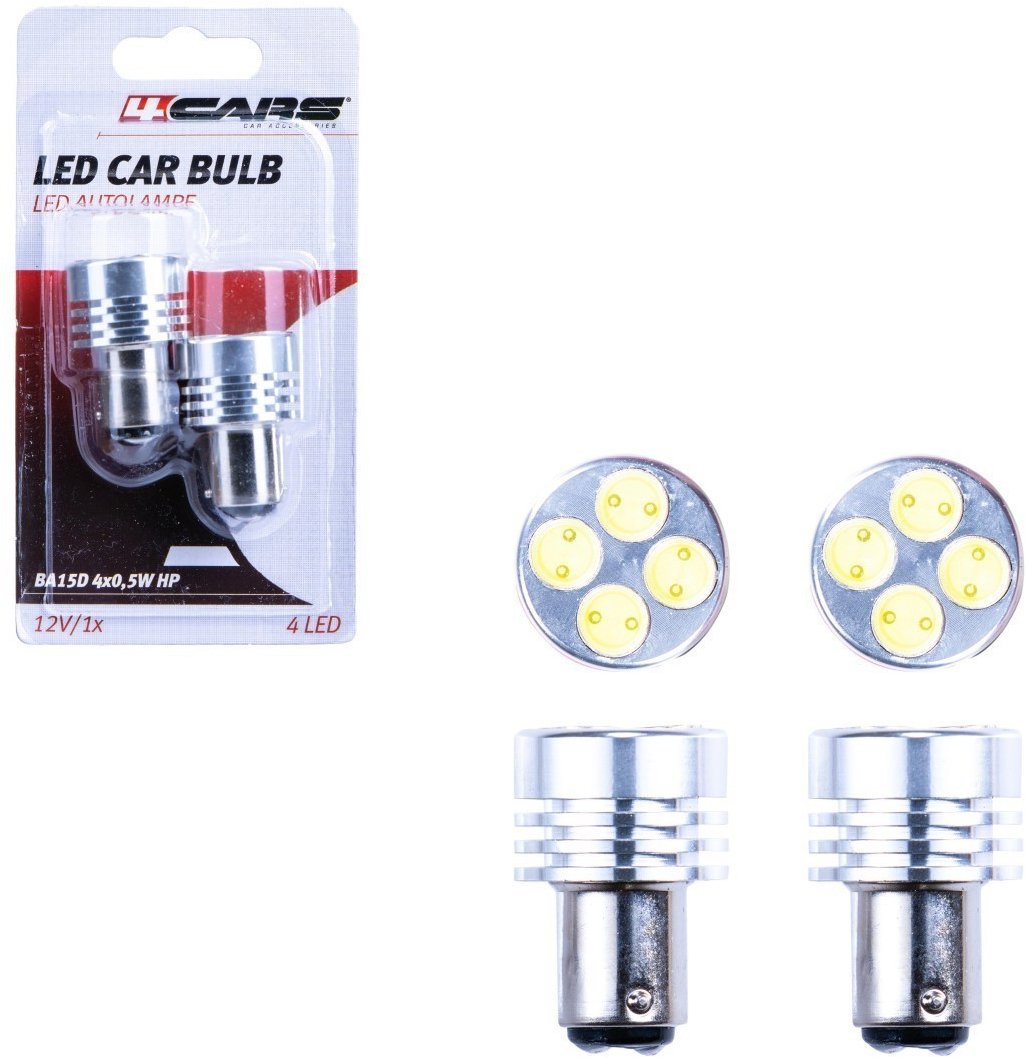 4Cars LED žárovky HQ  BA15S/BA15D 4X0.5W HP white 2ks