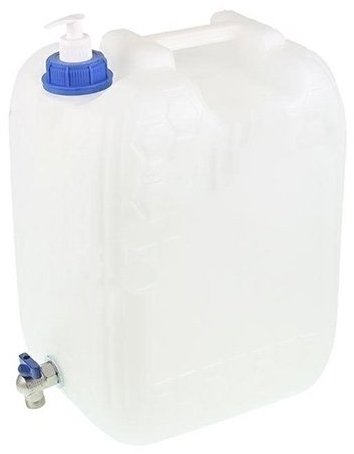 Vapol Kanystr na vodu 20 l s kovovým kohoutem a zásobníkem na mýdlo, bílý