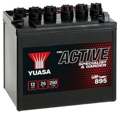 YUASA baterie 12 V, 895, 26 Ah, 250 A, pravá, bezúdržbová ACTIVE GARDEN 187 × 127 × 181