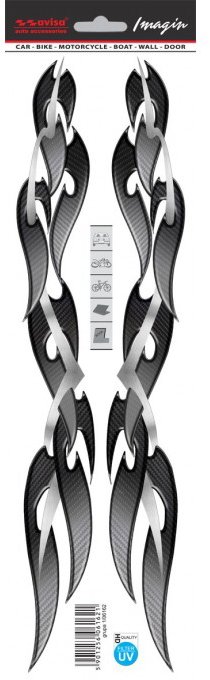 PREXIM Samolepící dekory pruhy carbon silver