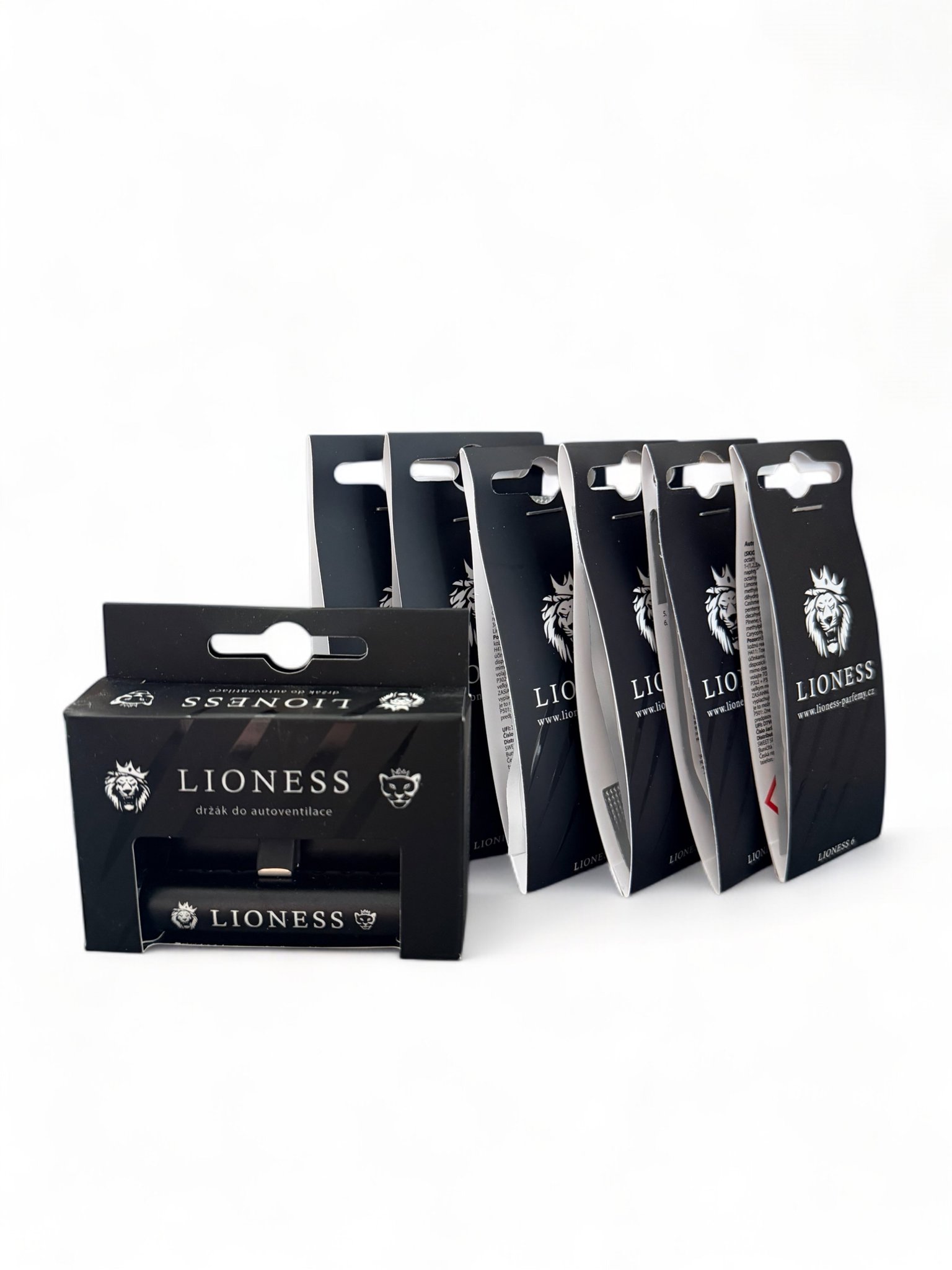 Lioness Startovací Set ON (6 druhů pánských vůní do ventilace + držák)
