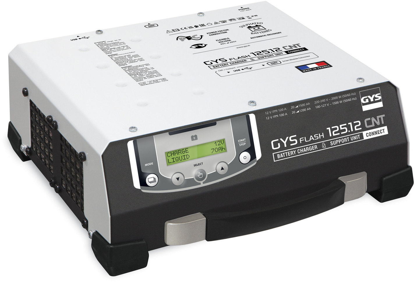 GYS FLASH 125.12 CNT FV 12 V, 20-1500 Ah, 120 A, kablely 5 m