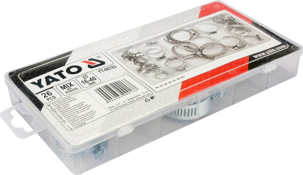 YATO Hadicové spony sada 26ks YT-06782
