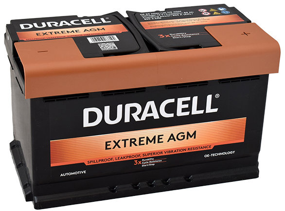 DURACELL Extreme AGM DE 80 AGM, 80Ah, 12 V, 800A (DE80AGM)