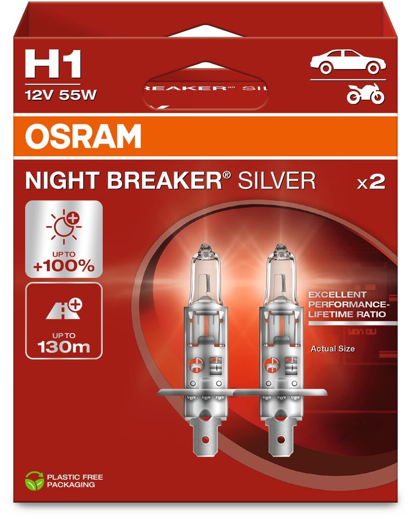 OSRAM H1 Night Breaker SILVER +100%, 2ks