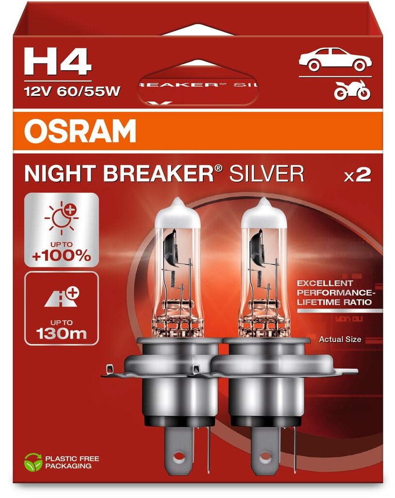 OSRAM H4 Night Breaker SILVER +100%, 2ks