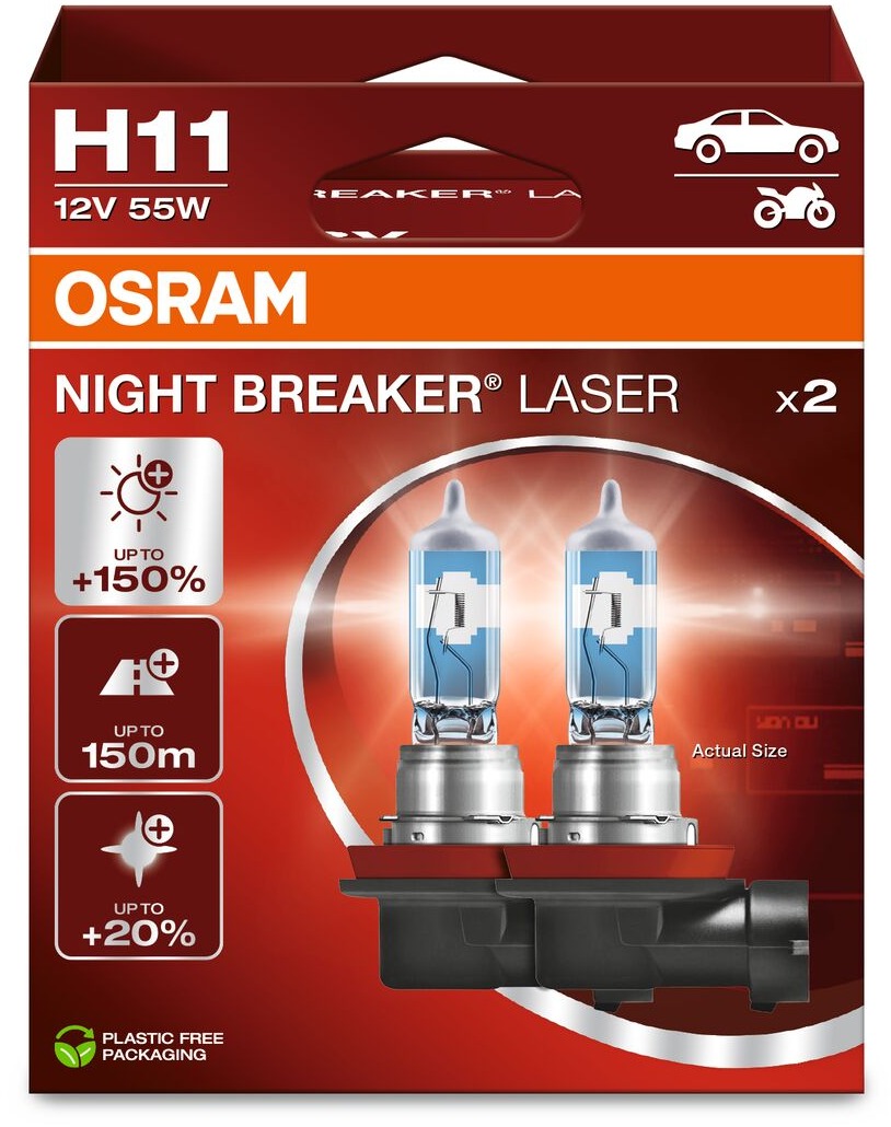 OSRAM H11 Night Breaker Laser Next Generation +150%, 2ks
