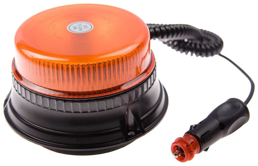 Maják oranžový LED 36W, 12LED, magnet, 1-funkce