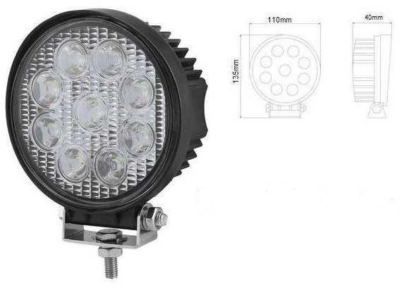 Pracovní světlo LED 2200 lm, 9xLED