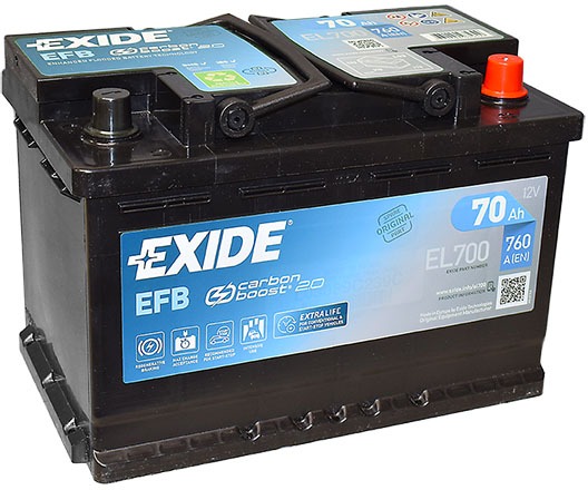 EXIDE START-STOP EFB 70Ah, 12V, EL700