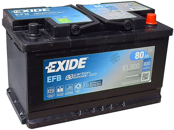 EXIDE START-STOP EFB 80Ah, 12V, EL800