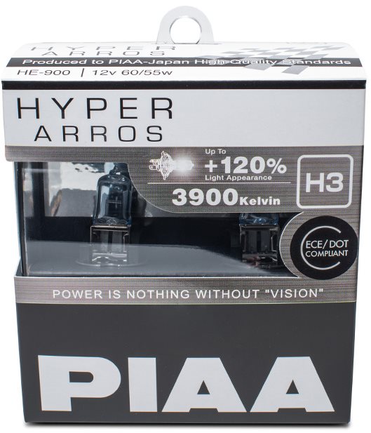 PIAA Hyper Arros 3900K H3 + 120% zvýšený jas, 2ks
