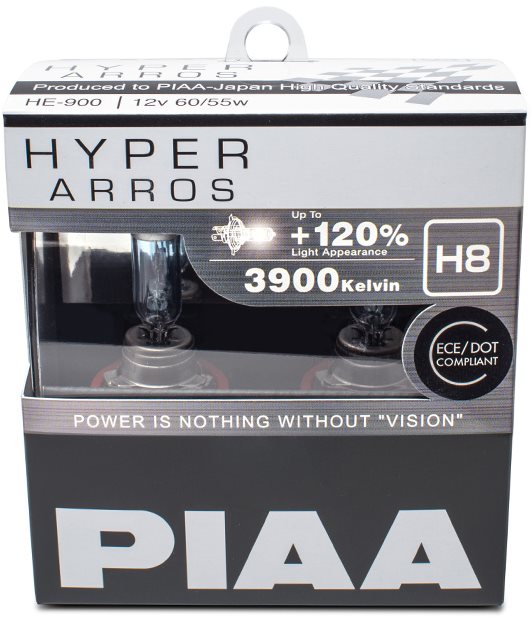 PIAA Hyper Arros 3900K H8 + 120% zvýšený jas