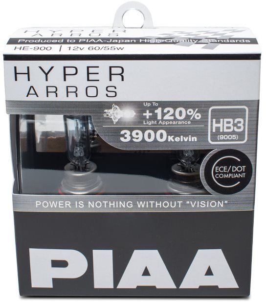 PIAA Hyper Arros 3900K HB3 + 120% zvýšený jas, 2ks