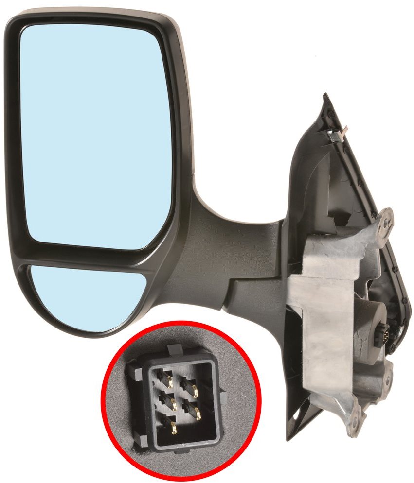 ACI zrcátko pro FORD Transit 00- s otv. pro blikač krátké (rameno 110 mm) L