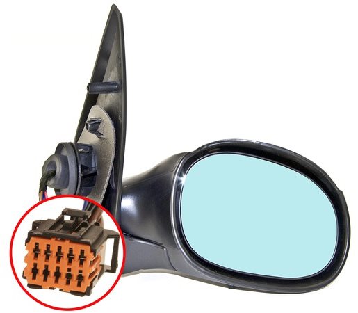 ACI zrcátko pro PEUGEOT 206, 98-  pro lak s tep