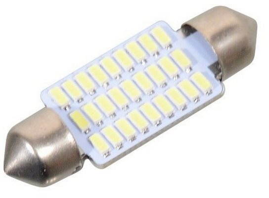 Žárovka 27 SMD LED 12V suf. SV8.5 38mm bílá