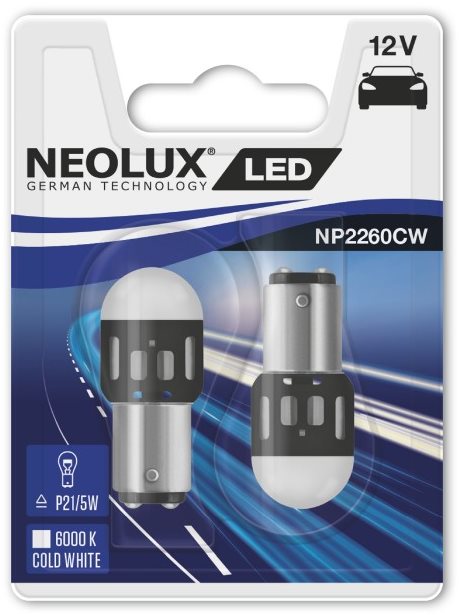 NEOLUX LED "P21/5W" 6000K, 12V, BAY15d