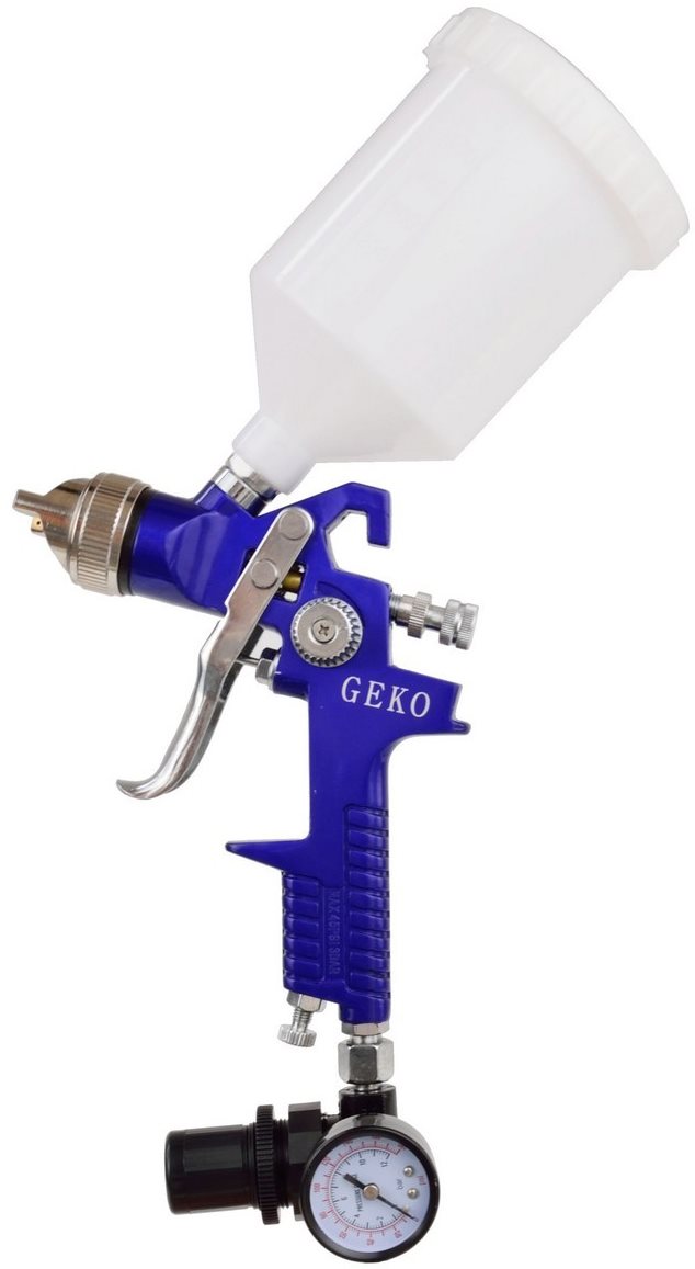 GEKO Stříkací pistole HVLP 1,4mm max. 4bar + redukce s manometrem