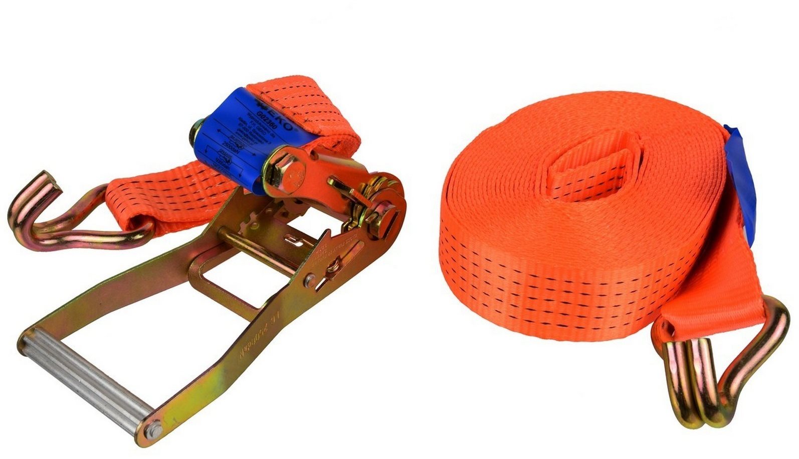 GEKO Popruh upínací s ERGO ráčnou a hákem, 8m/2T/35mm