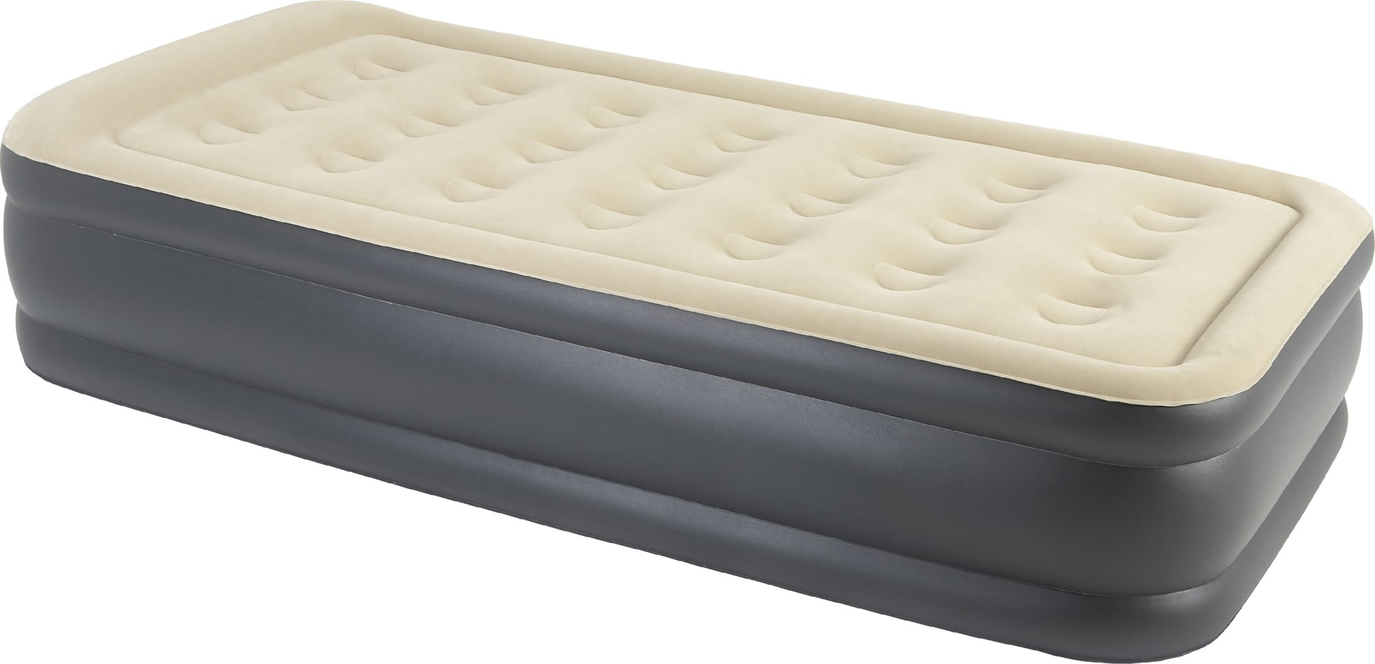 High Raised Airbed with built-in electric pump 196cm brown