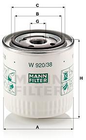 MANN-FILTER W920/38 pro vozy VOLVO