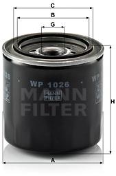 MANN-FILTER WP1026 pro vozy TOYOTA