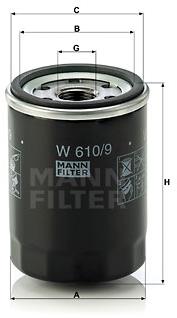 MANN-FILTER W610/9 pro vozy TOYOTA