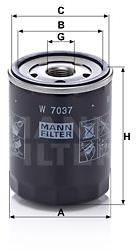 MANN-FILTER W7037 pro vozy SUBARU